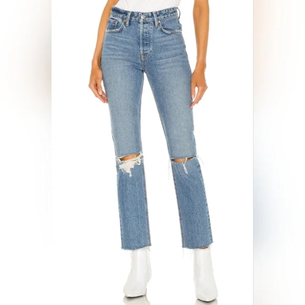 NWT $218 GRLFRND Karolina High Rise Straight Crop in The Valley 27